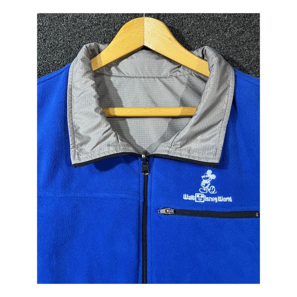 Walt Disney World Mickey Mouse Blue Fleece Full Zip Vest Mens XXXL Plus Size - Picture 3 of 12